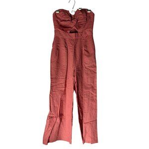 ASTR The Label Terracotta Mara Strapless Jumpsuit size Small